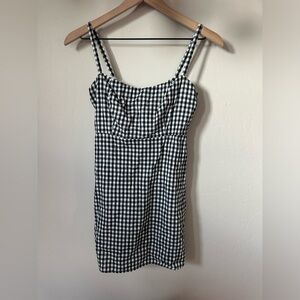 Brandy Melville / John Galt Black and White Gingham Mini Dress